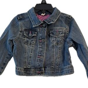 OshKosh B'gosh Blue Denim Jacket with Pink Accents 3T